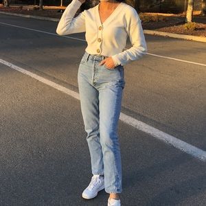 Agolde Riley Straight Crop in Blur